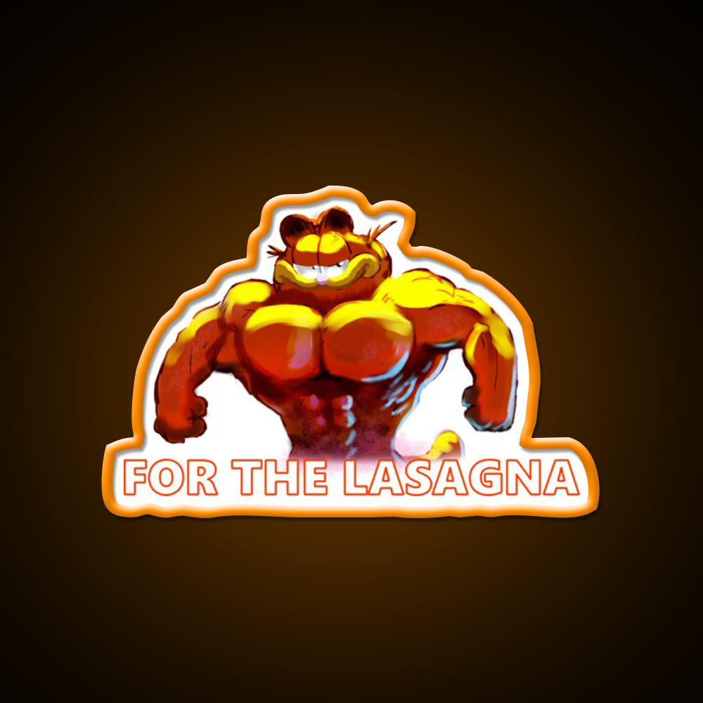 For The Lasagna Buff Garfield Gym Fitness Led Neon Sign Rgb Color