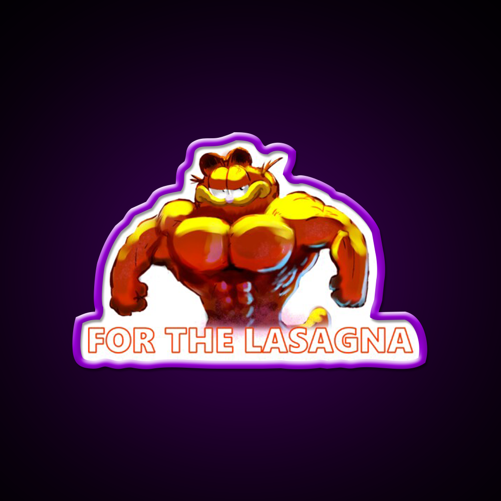 For The Lasagna Buff Garfield Gym Fitness Led Neon Sign Rgb Color