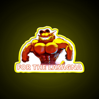 For The Lasagna Buff Garfield Gym Fitness Led Neon Sign Rgb Color
