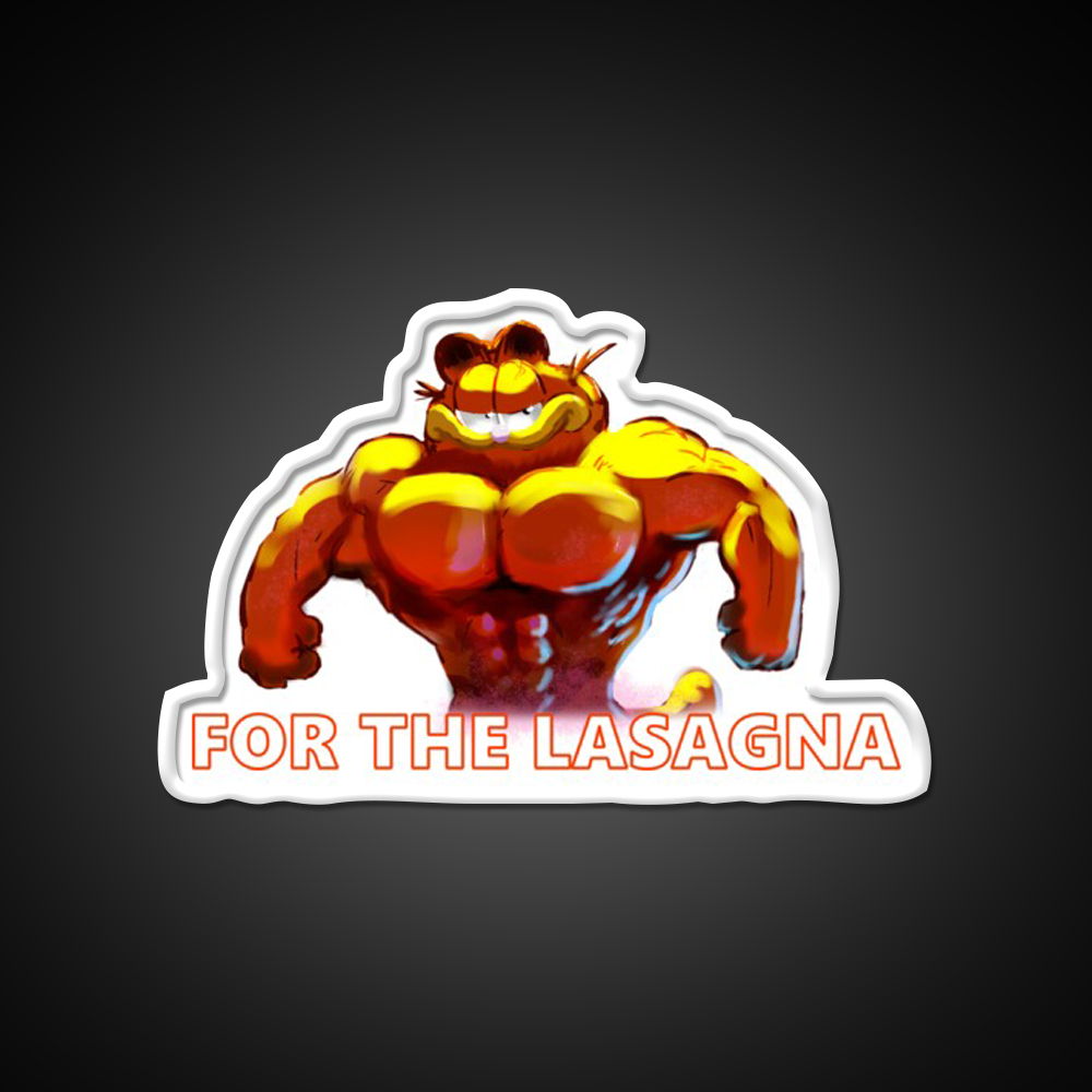 For The Lasagna Buff Garfield Gym Fitness Led Neon Sign Rgb Color