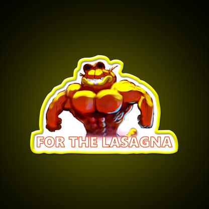 For The Lasagna Buff Garfield Gym Fitness Led Neon Sign Rgb Color