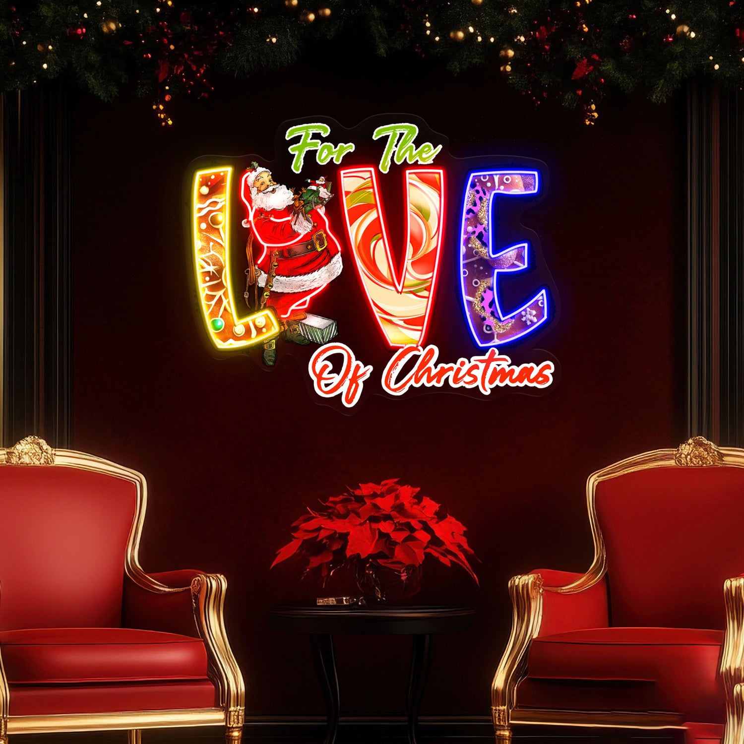 For The Love Of Christmas Acrylic Led Neon Sign | Shineneon