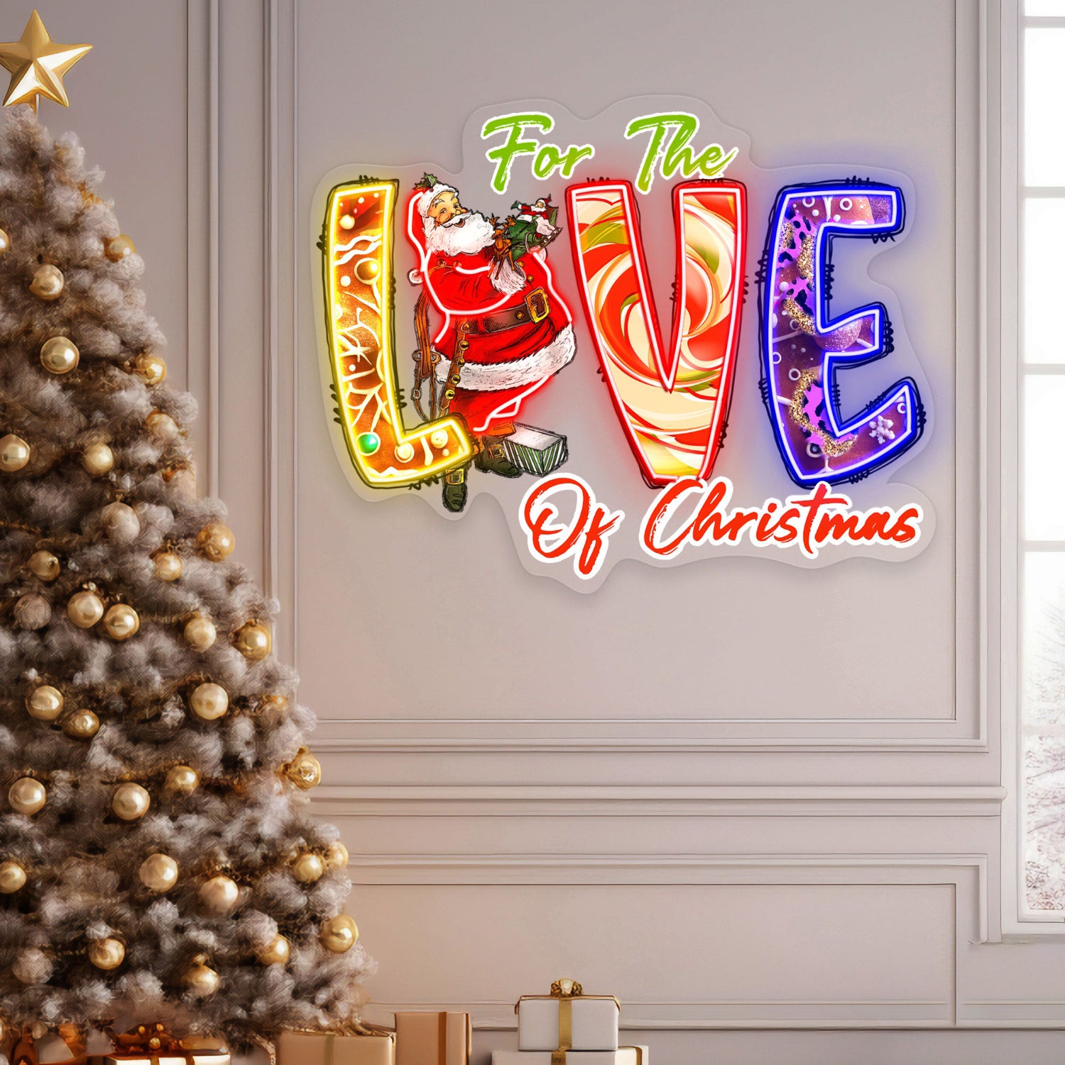 For The Love Of Christmas Acrylic Led Neon Sign | Shineneon