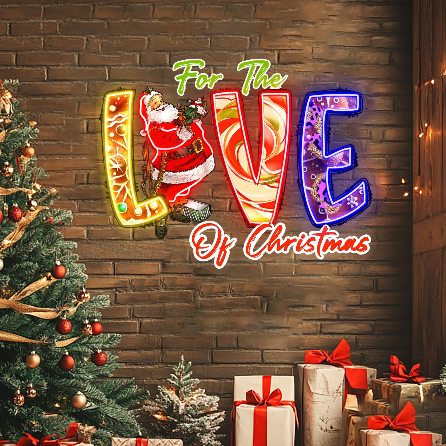 For The Love Of Christmas Acrylic Led Neon Sign | Shineneon