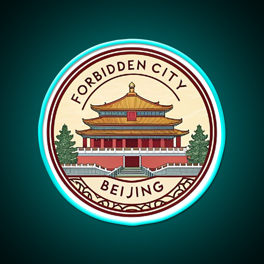 Forbidden City Beijing Asian Cultural Led Neon Sign Rgb Color - Size and dimension reference
