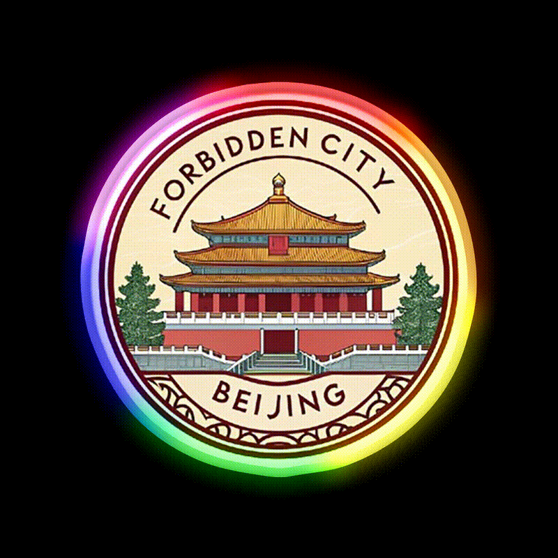 Forbidden City Beijing Asian Cultural Led Neon Sign Rgb Color - LED neon sign close-up detail