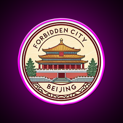 Forbidden City Beijing Asian Cultural Led Neon Sign Rgb Color - Neon sign mounted on wall in room