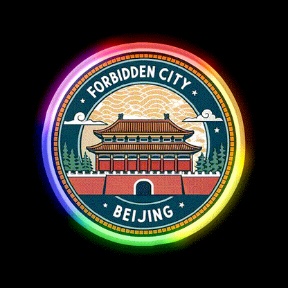 Forbidden City Beijing Asian Cultural Led Neon Sign Wall Art Rgb Color - LED neon sign close-up detail
