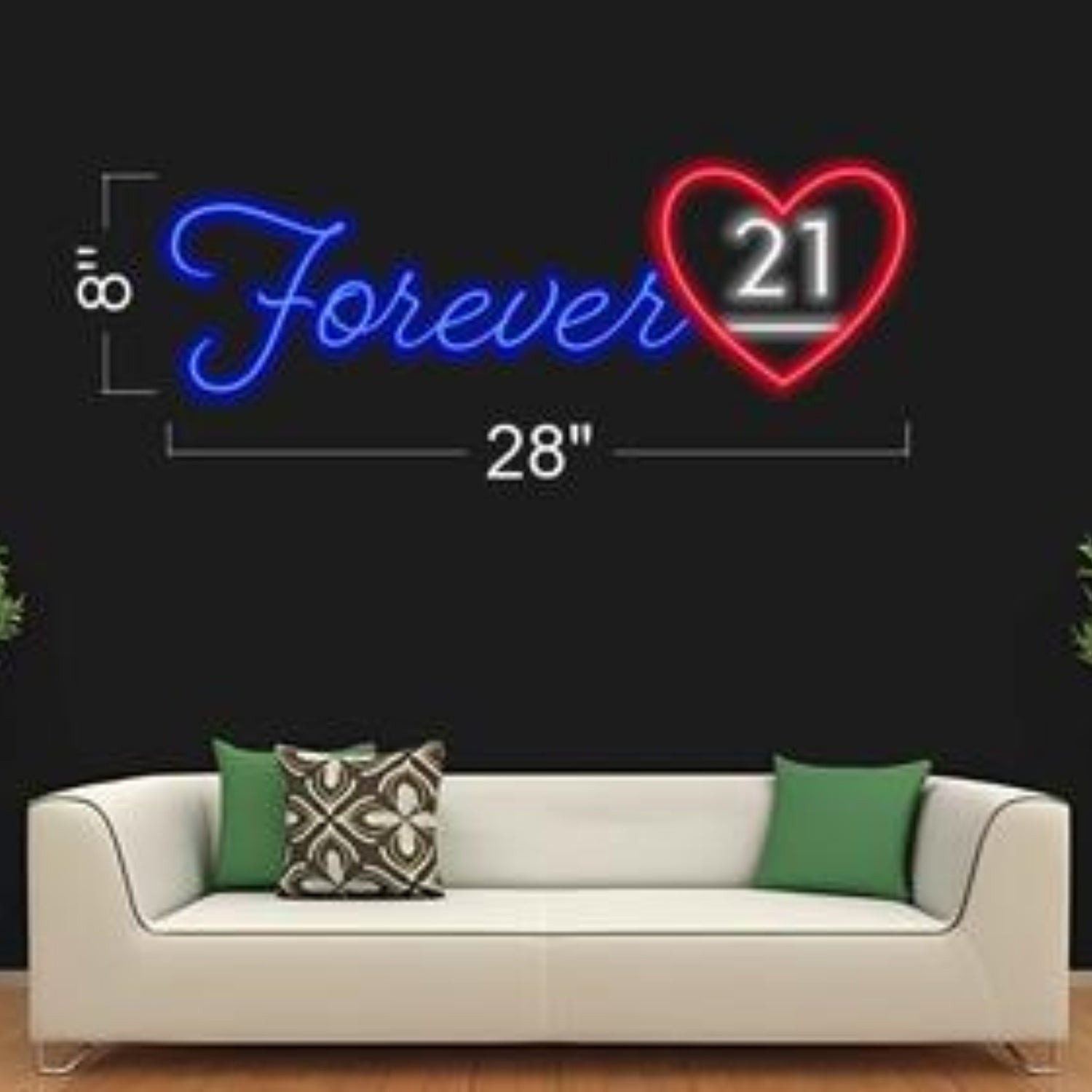 Forever 21 Heart-Shaped Blue-Red-White Led Neon Sign For Home Decor | Shineneon