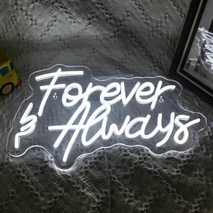 Forever And Always White Glow Led Neon Sign For Home Cafe Studio Decor | Shineneon