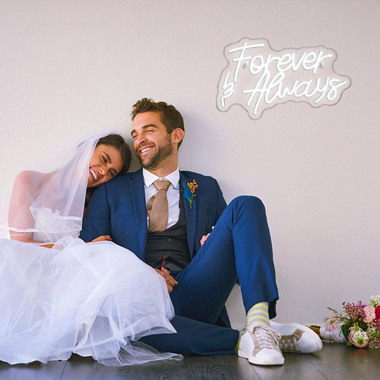 Forever And Always White Glow Led Neon Sign For Home Cafe Studio Decor | Shineneon