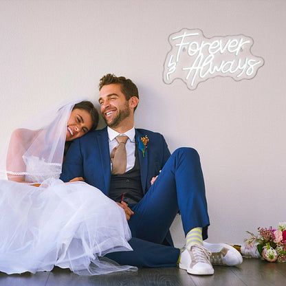 Forever And Always White Glow Led Neon Sign For Home Cafe Studio Decor | Shineneon