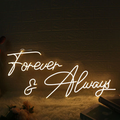 Forever And Always Yellow Wedding Led Neon Sign | Shineneon