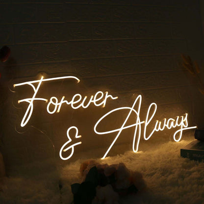 Forever And Always Yellow Wedding Led Neon Sign | Shineneon