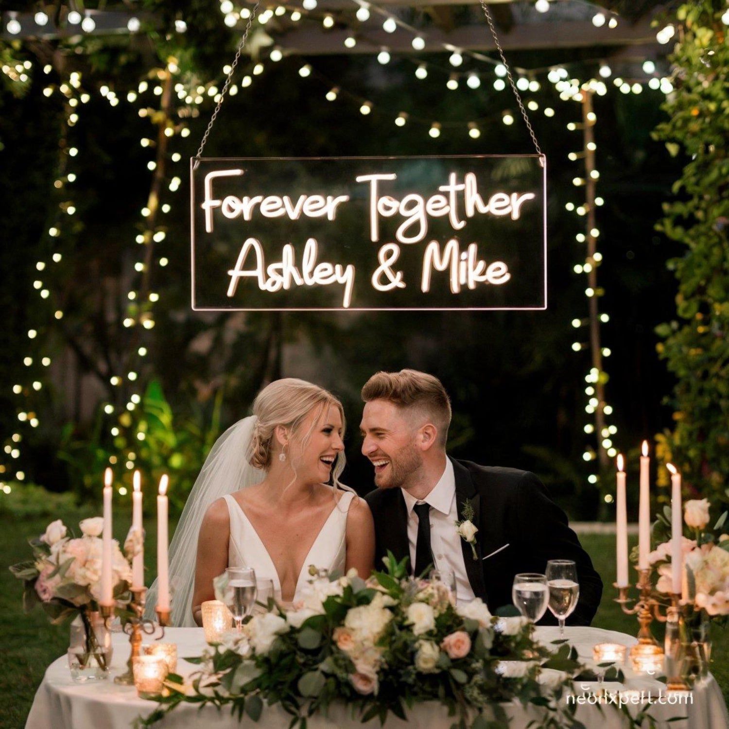 Forever Together Warm White Custom Couple Led Neon Sign Wedding Decor | Shineneon