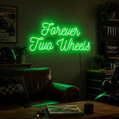 Forever Two Wheels Neon Sign LED Neon Sign real lifestyle scene