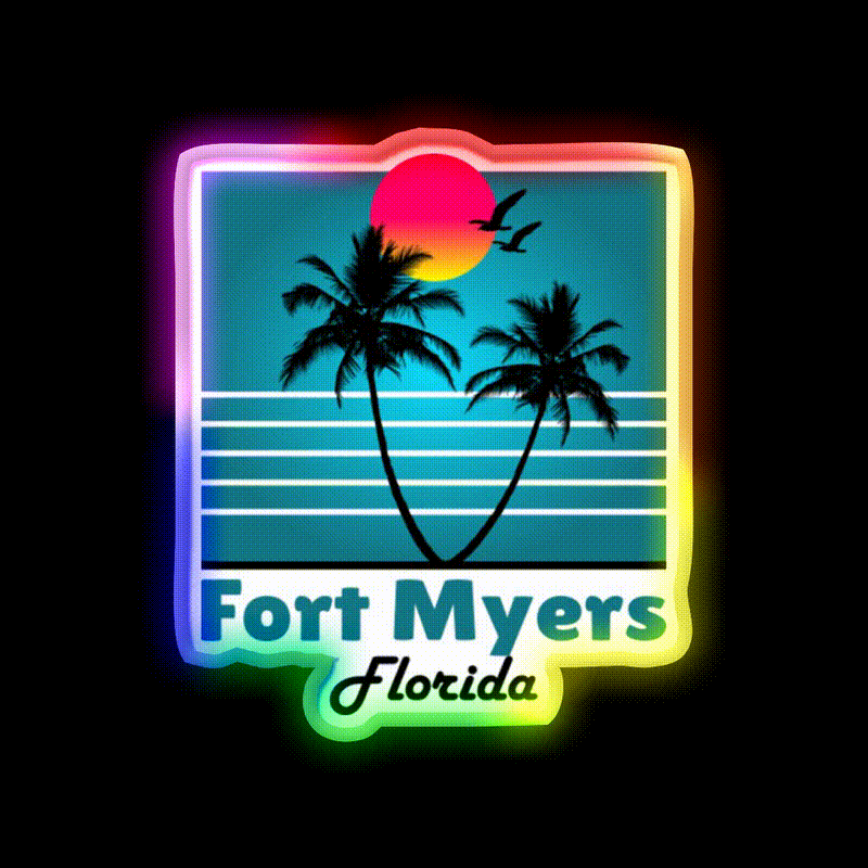 Fort Myers Florida Fl Fort Myers Florida Fl Whiskey Drink Bar Led Neon Sign Rgb Color