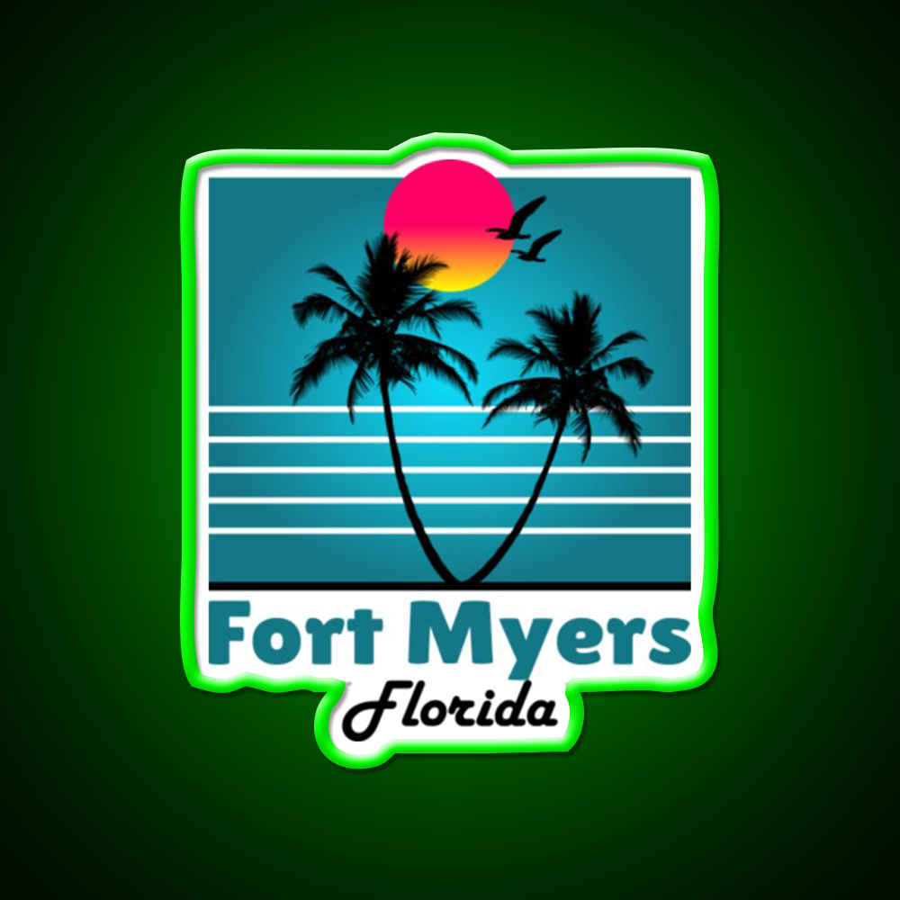 Fort Myers Florida Fl Fort Myers Florida Fl Whiskey Drink Bar Led Neon Sign Rgb Color