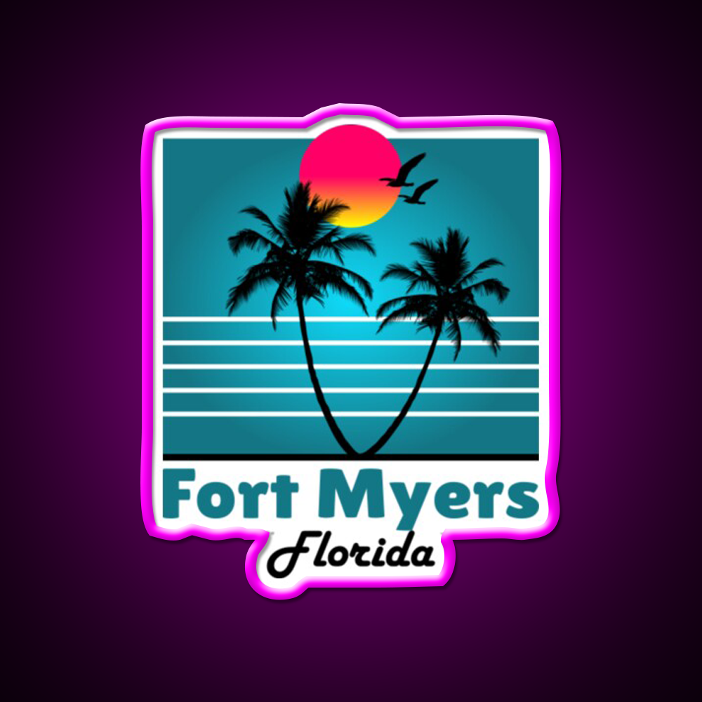 Fort Myers Florida Fl Fort Myers Florida Fl Whiskey Drink Bar Led Neon Sign Rgb Color