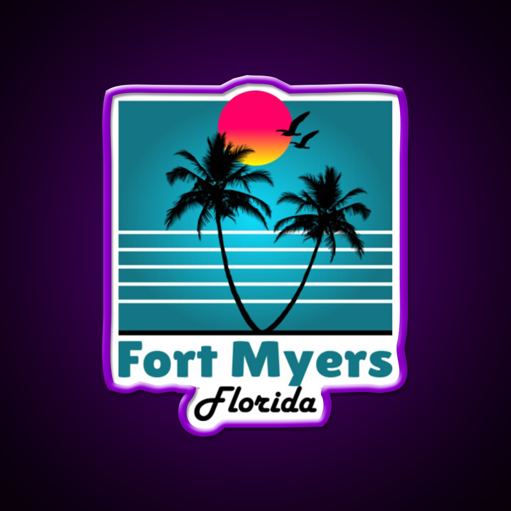 Fort Myers Florida Fl Fort Myers Florida Fl Whiskey Drink Bar Led Neon Sign Rgb Color