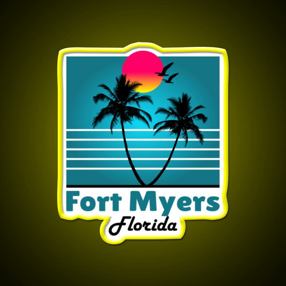 Fort Myers Florida Fl Fort Myers Florida Fl Whiskey Drink Bar Led Neon Sign Rgb Color - Shineneon