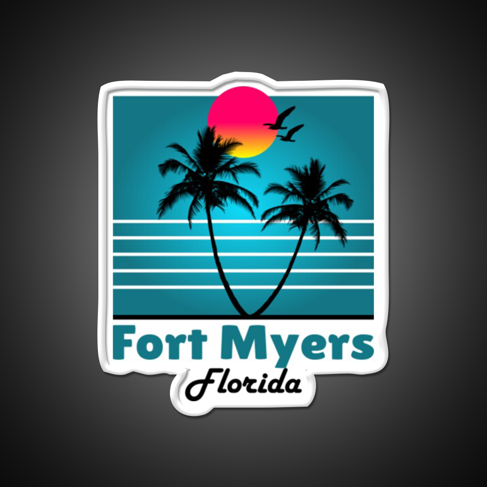 Fort Myers Florida Fl Fort Myers Florida Fl Whiskey Drink Bar Led Neon Sign Rgb Color