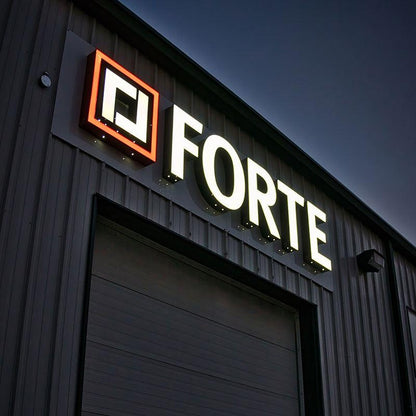 Forte With Logo 3D Frontlit Letters Metal Led Sign