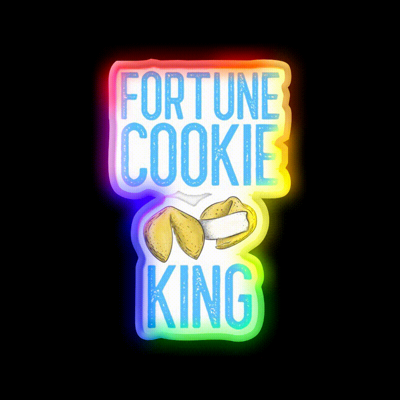 Fortune Cookie King Fortune Cookie Gift Led Neon Sign Chinese Food Rgb Color