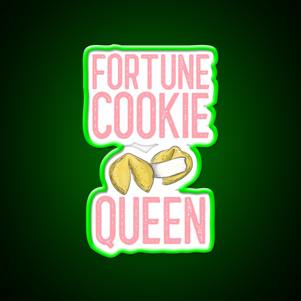 Fortune Cookie Queen Fortune Cookie Gift Led Neon Sign Chinese Food Rgb Color