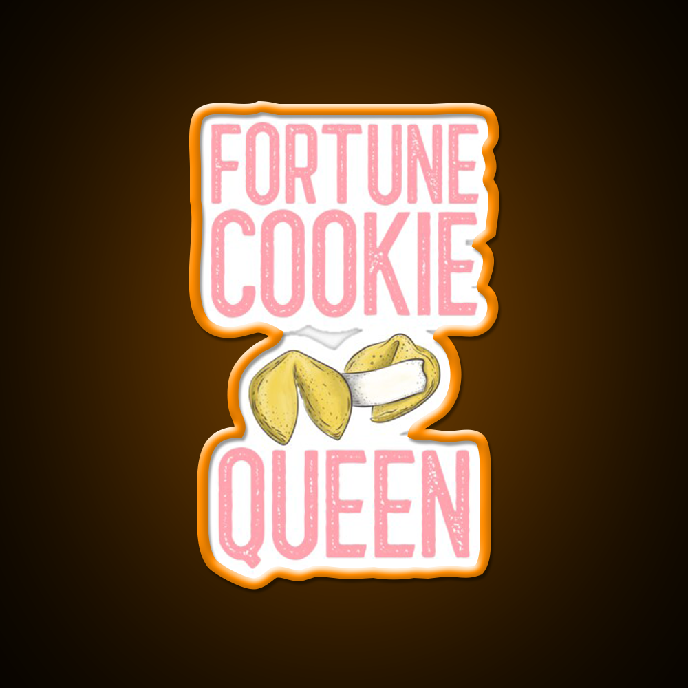 Fortune Cookie Queen Fortune Cookie Gift Led Neon Sign Chinese Food Rgb Color