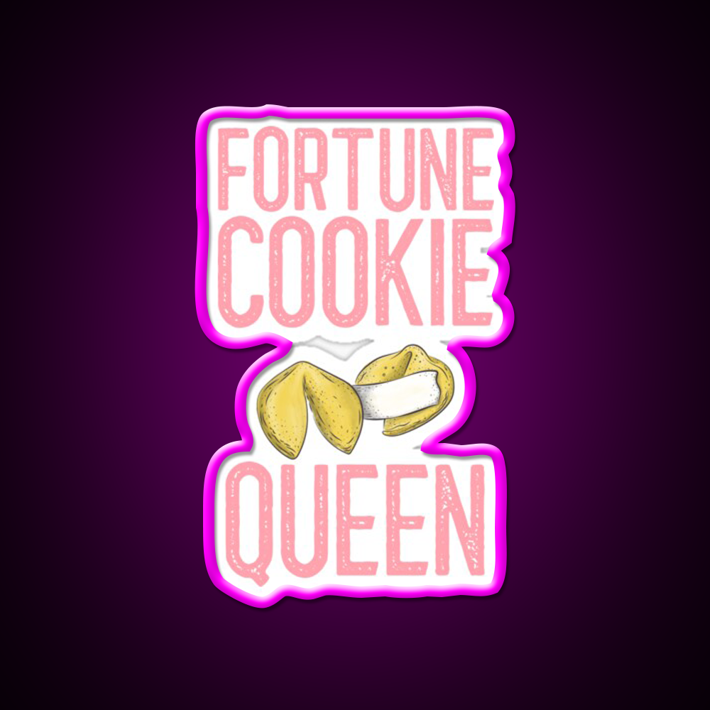 Fortune Cookie Queen Fortune Cookie Gift Led Neon Sign Chinese Food Rgb Color