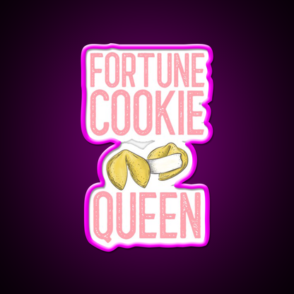 Fortune Cookie Queen Fortune Cookie Gift Led Neon Sign Chinese Food Rgb Color