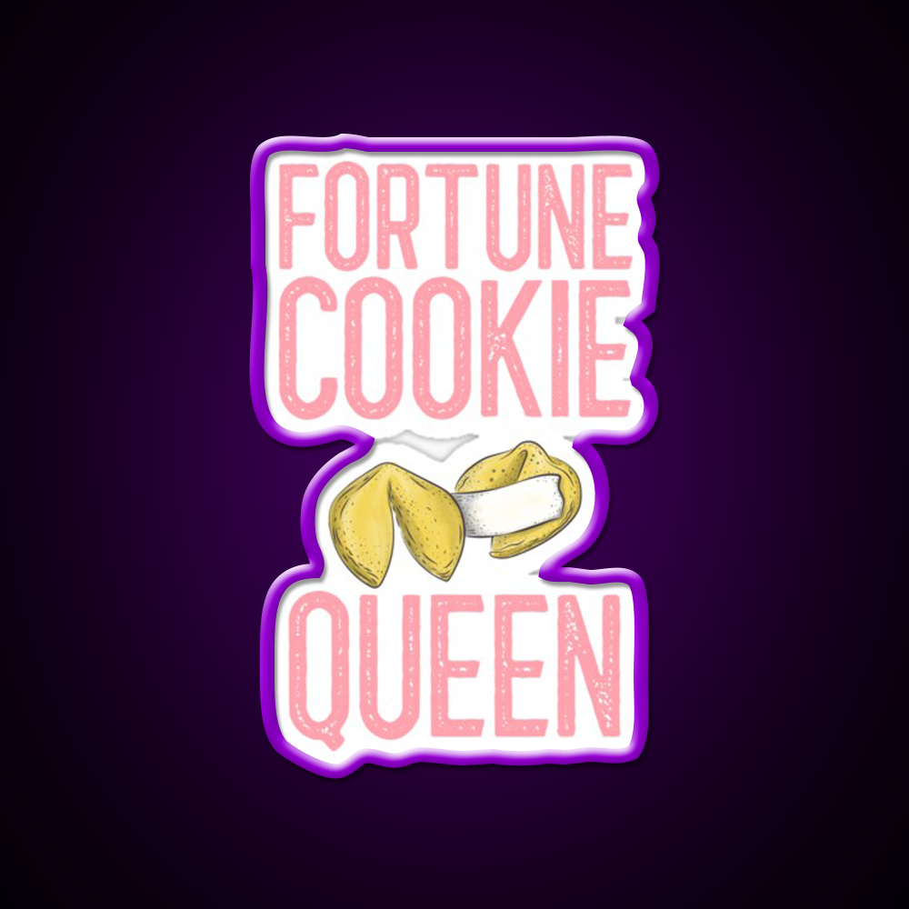 Fortune Cookie Queen Fortune Cookie Gift Led Neon Sign Chinese Food Rgb Color