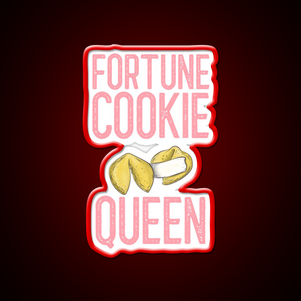 Fortune Cookie Queen Fortune Cookie Gift Led Neon Sign Chinese Food Rgb Color
