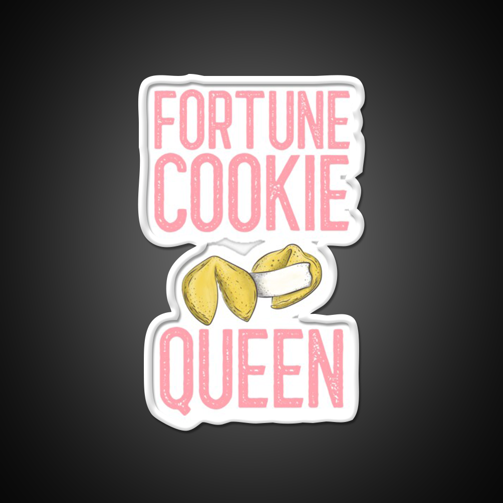 Fortune Cookie Queen Fortune Cookie Gift Led Neon Sign Chinese Food Rgb Color