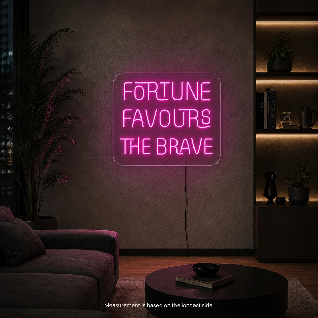 Fortune Favours The Brave LED Neon Sign color grid