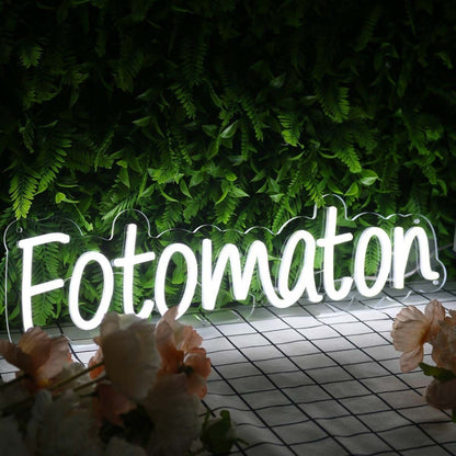 Fotomaton White Led Neon Sign - Shineneon