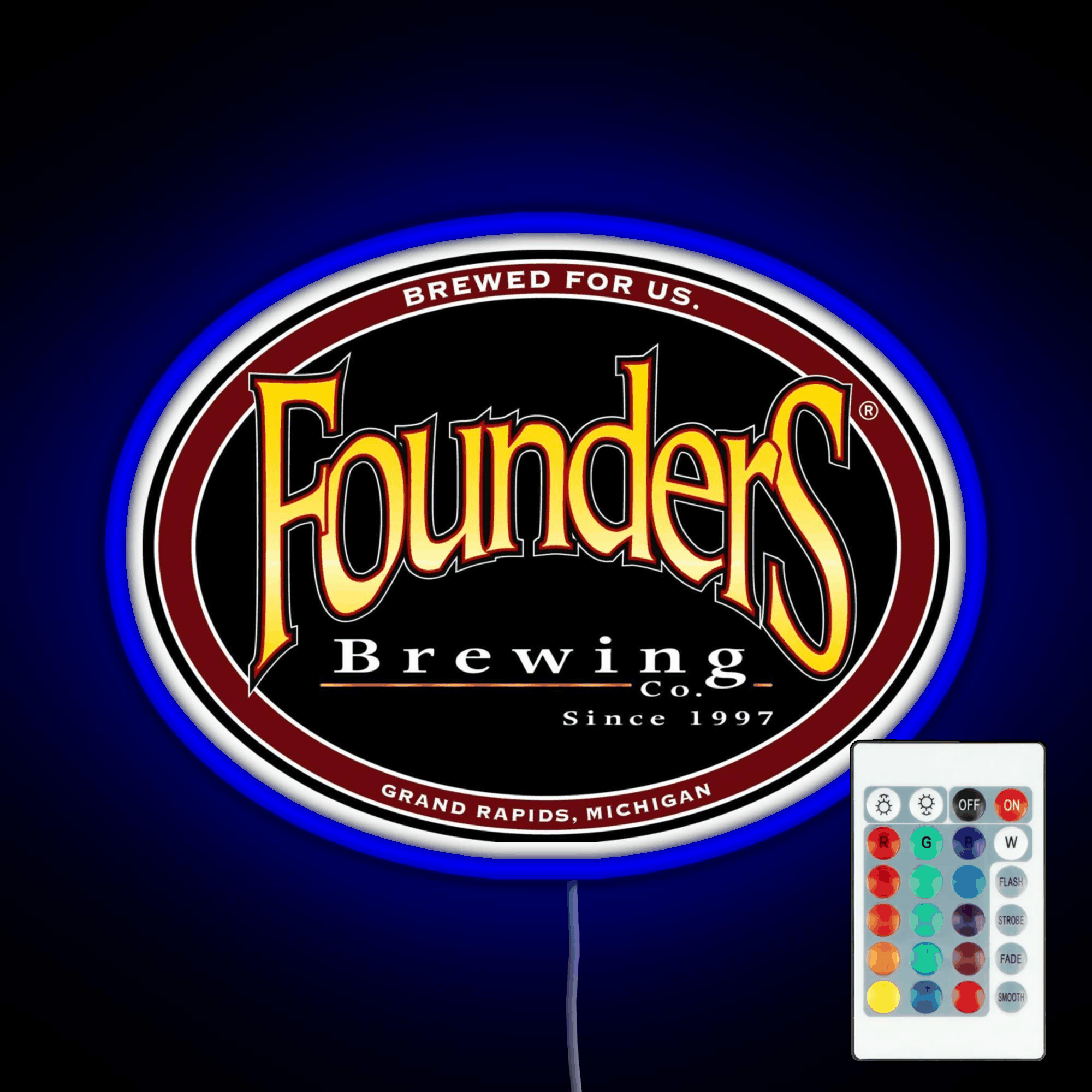 Founders Brewing Co Logo Rgb Led Neon Sign Pop Wall Art