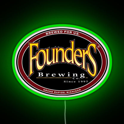 Founders Brewing Co Logo Rgb Led Neon Sign Pop Wall Art - Shineneon