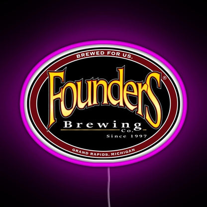 Founders Brewing Co Logo Rgb Led Neon Sign Pop Wall Art - Shineneon