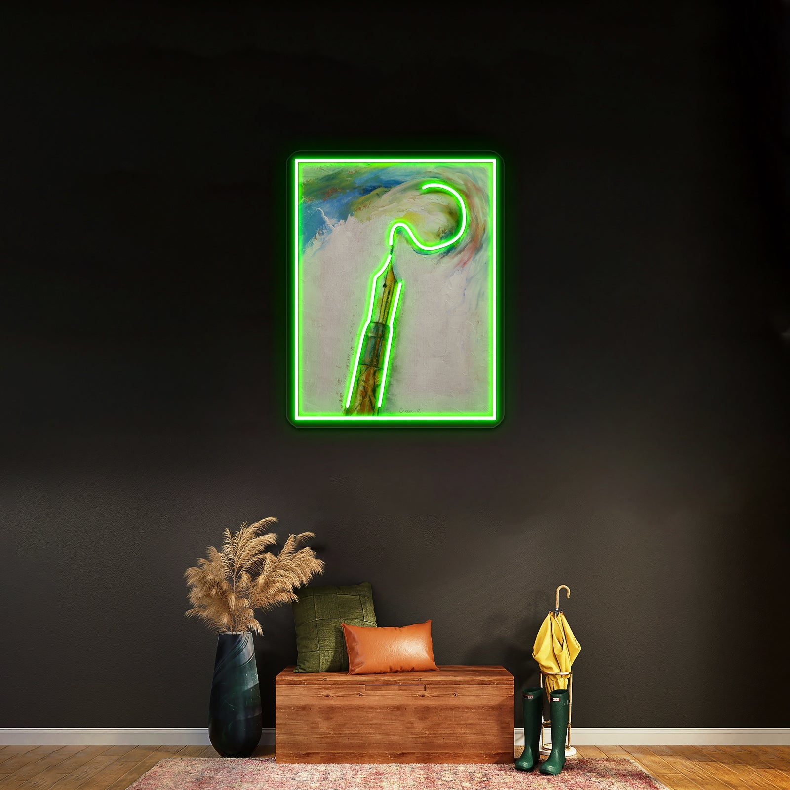 Fountain Pen Artwork Personalized Light Up Sign - Shineneon