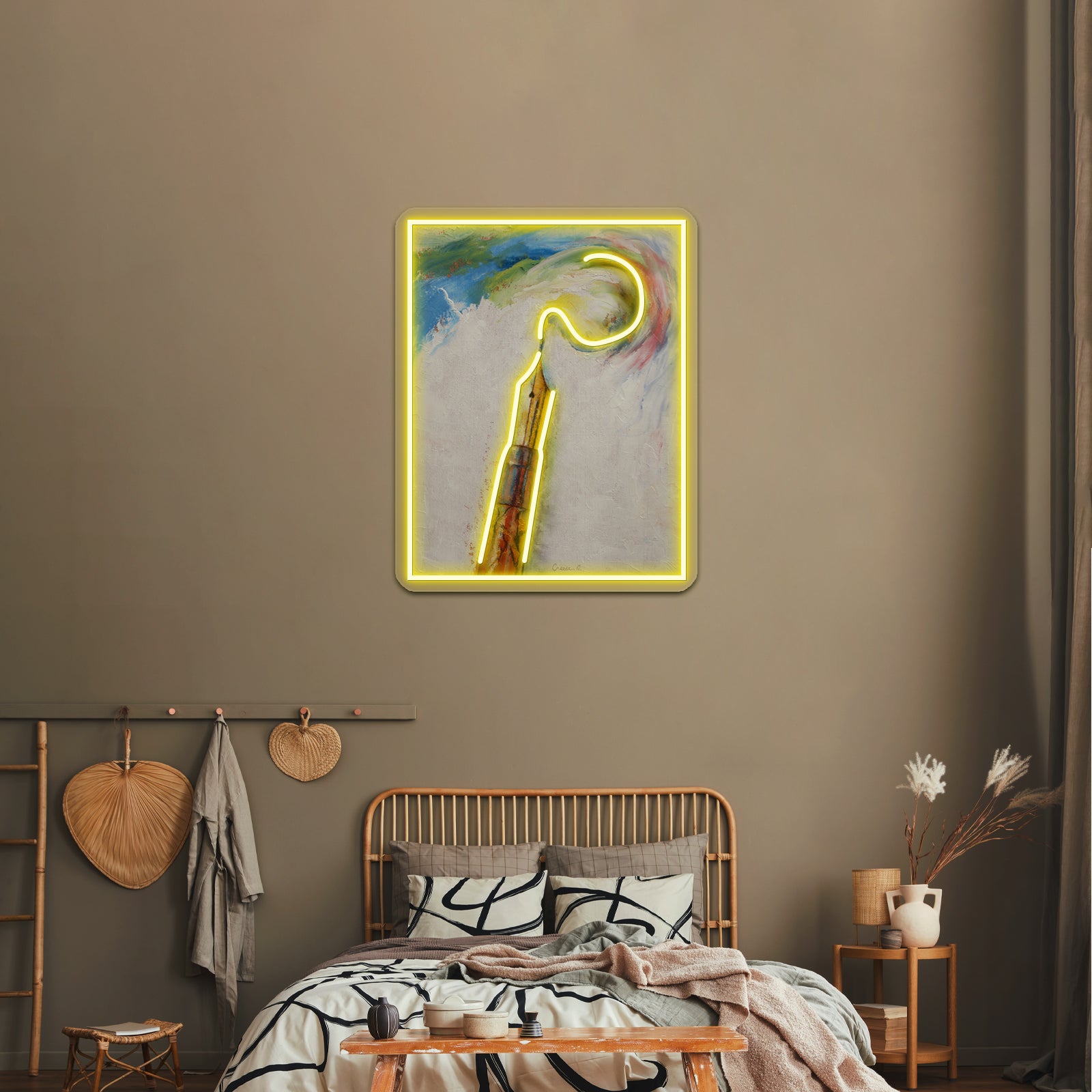 Fountain Pen Artwork Personalized Light Up Sign