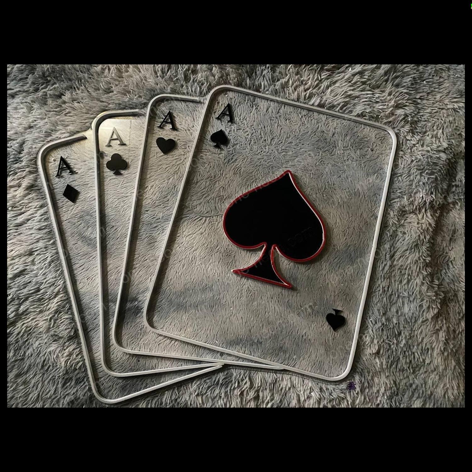 Four Aces Poker Red White Led Neon Sign For Game Room And Bar Decor | Shineneon