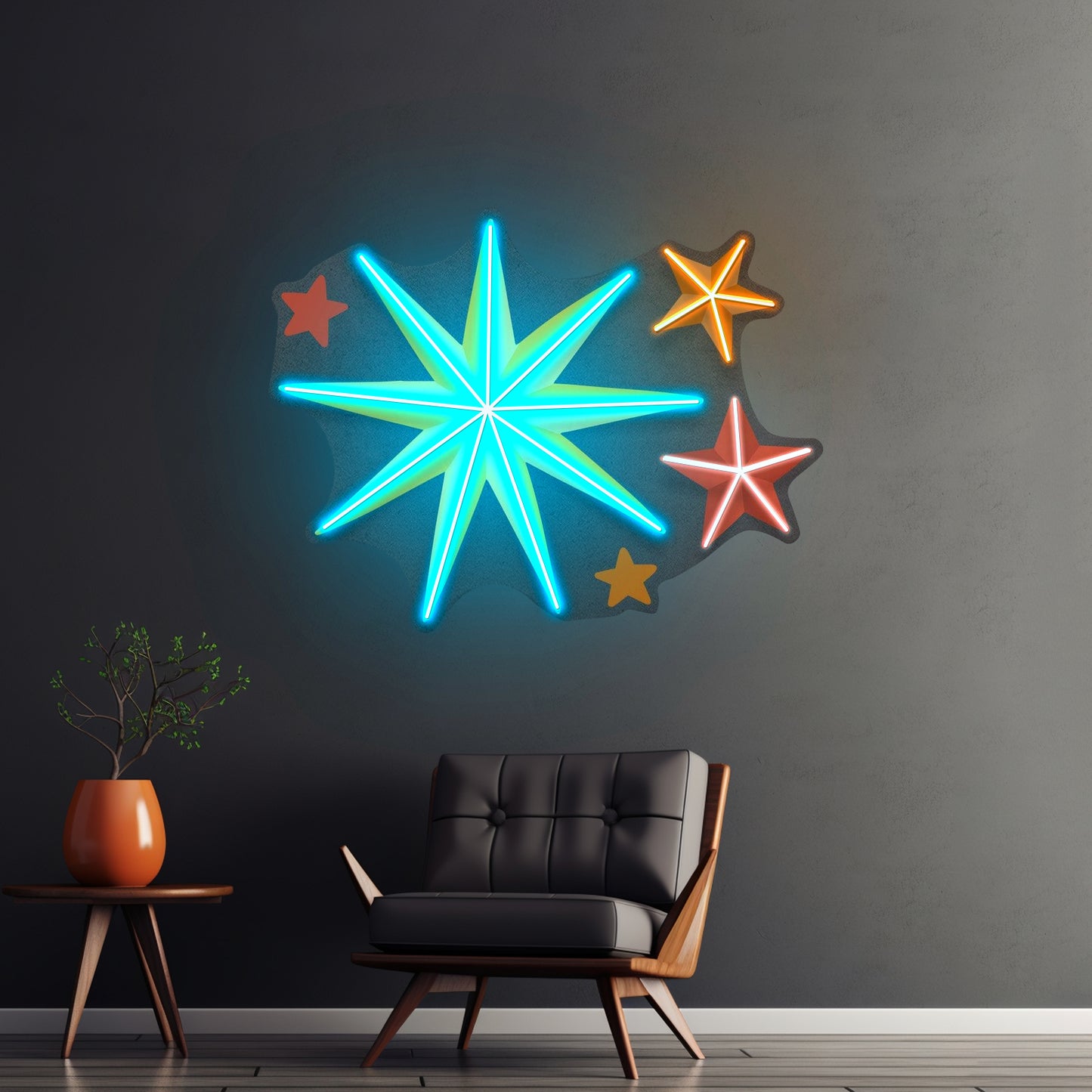 Four Christmas Symbols Led Neon Sign Artwork