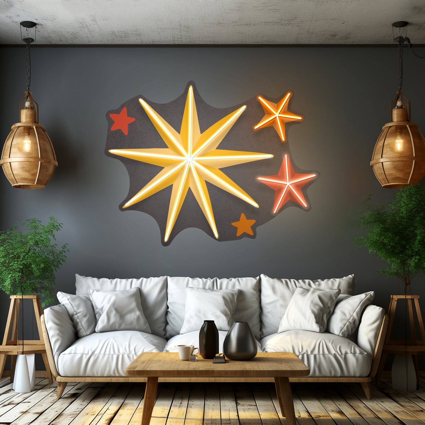 Four Christmas Symbols Led Neon Sign Artwork