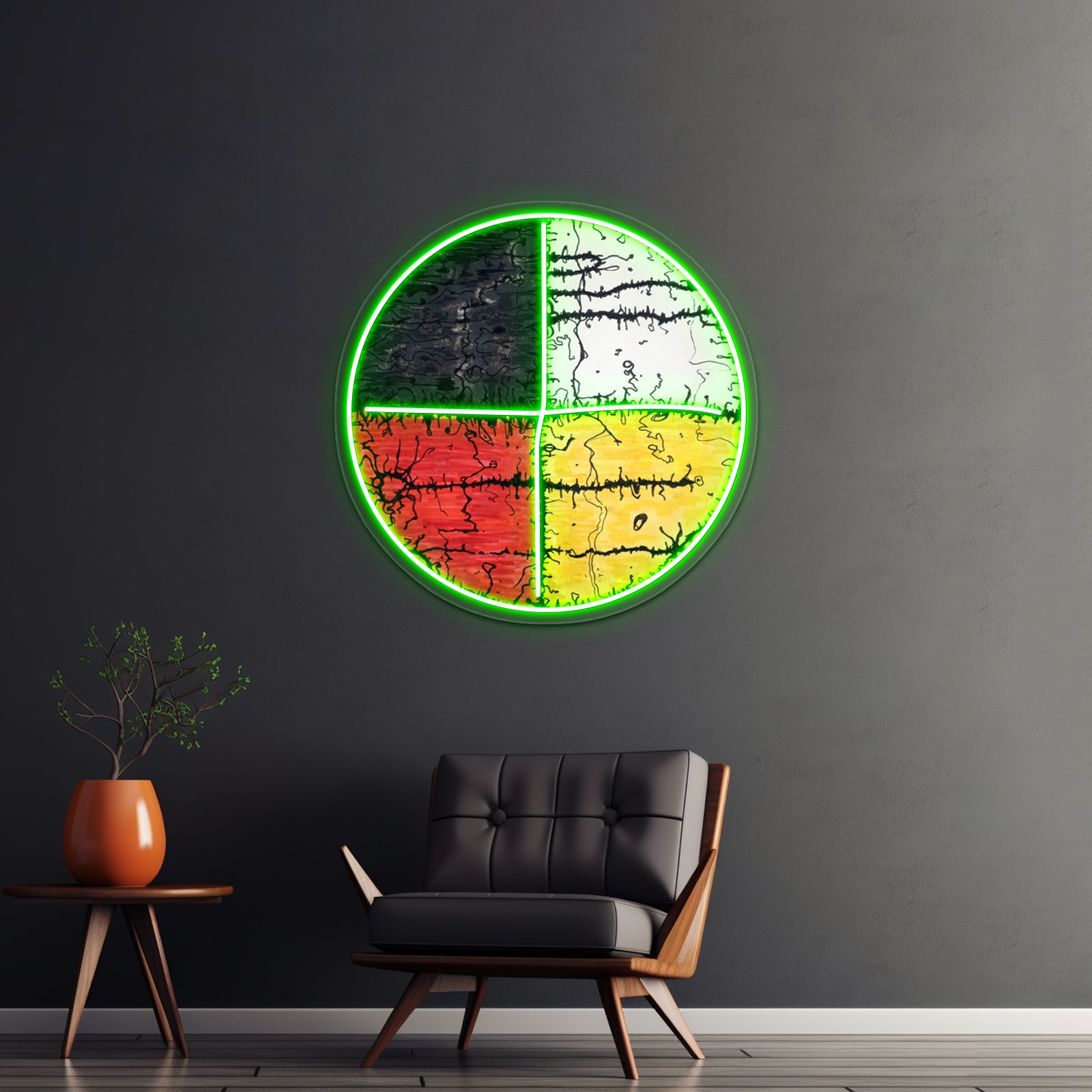 Four Colors Mandala Wall Artwork Neon Signs | Shineneon