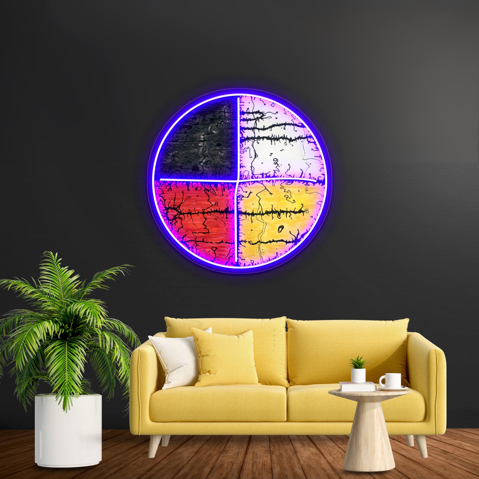 Four Colors Mandala Wall Artwork Neon Signs | Shineneon