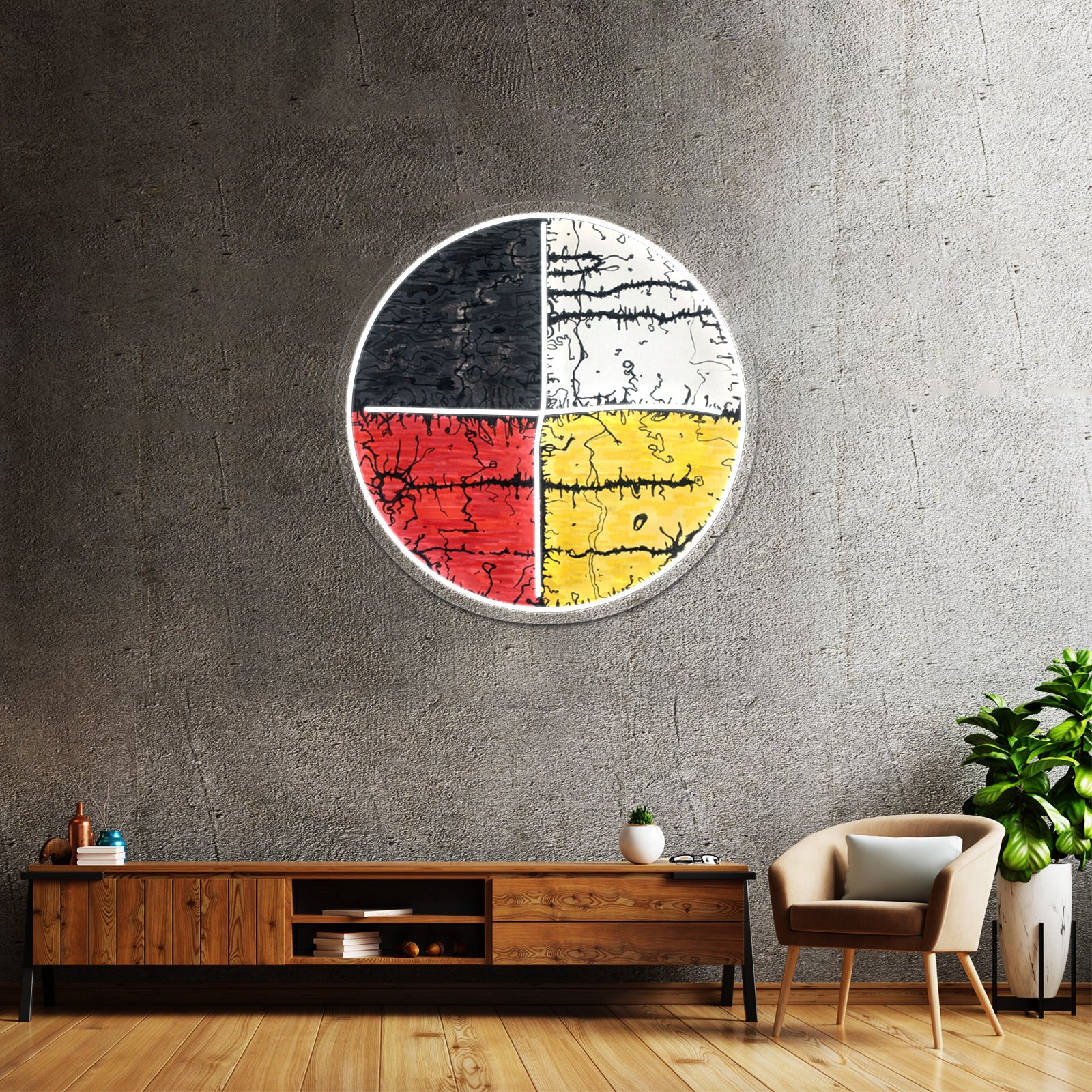 Four Colors Mandala Wall Artwork Neon Signs | Shineneon