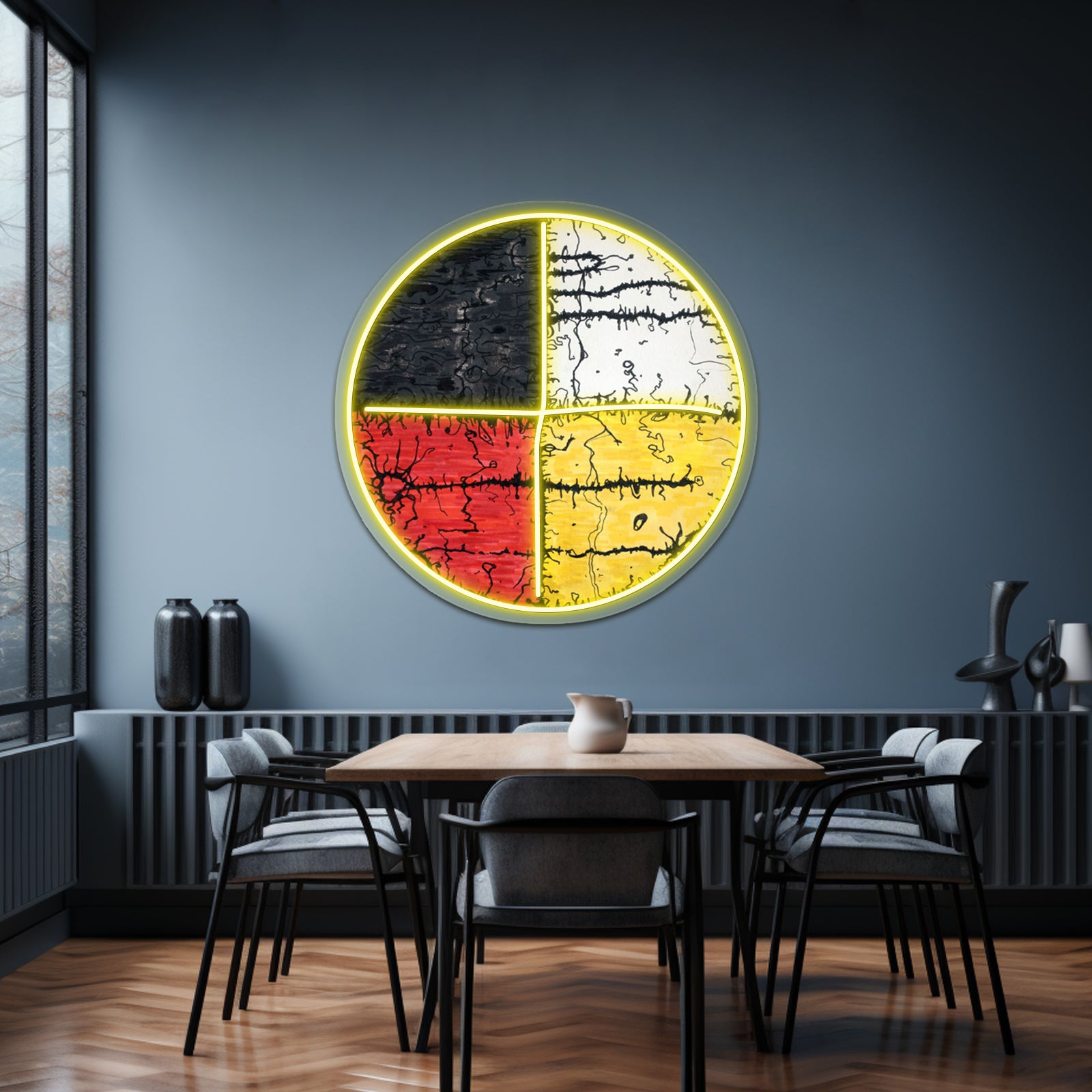 Four Colors Mandala Wall Artwork Neon Signs | Shineneon