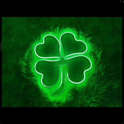 Four-Leaf Clover Green Led Neon Sign For Home Bar And St Patricks Day Decor | Shineneon